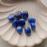 Perles rectangles arrondies 13x10.5 mm en acrylique - Bleu foncé marbré x10