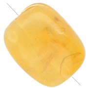 Perles rectangles arrondies 13x10.5 mm en acrylique - Jaune marbré x10
