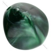 Perles irrégulières 15x14 mm en acrylique - Vert foncé marbré x10