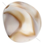 Perles irrégulières 15x14 mm en acrylique - Marbré Blanc - Marron x10