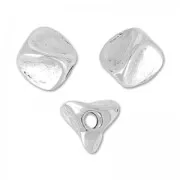 Perles irrégulières 3 faces 5 mm Placage Argent fin vieilli x5