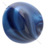 Perles irrégulières 15x14 mm en acrylique - Bleu foncé marbré x10