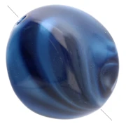Perles irrégulières 15x14 mm en acrylique - Bleu foncé marbré x10
