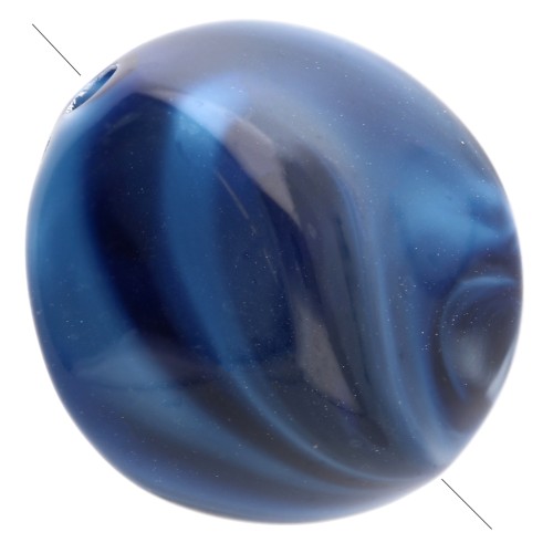Perles irrégulières 15x14 mm en acrylique - Bleu foncé marbré x10