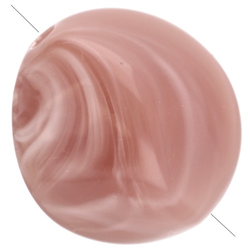 Perles irrégulières 15x14 mm en acrylique - Vieux rose marbré x10