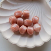 Perles irrégulières 15x14 mm en acrylique - Vieux rose marbré x10