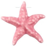 Pendentif étoile de mer 39x41 mm en céramique - Rose clair x1
