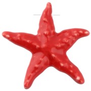 Rouge - Pendentif étoile de mer 39x41 mm en céramique - Rouge x1 Pendentif étoile de mer 39x41 mm en céramique - Rouge x1