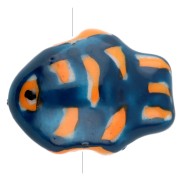 Perle poisson 18x14 mm en céramique - Bleu foncé - Orange x1|raw }}