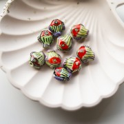 Perle poisson 15x14 mm en céramique - Multicolore x1