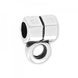 Tubes facettés attaches breloques 4,5 mm Placage Argent fin vieilli x5