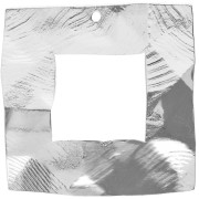 Pendentif carré irrégulier martelé strié 26 mm - Placage Argent fin x1