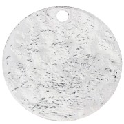 Sequin rond 15.5 mm effet martelé - Placage Argent fin x1