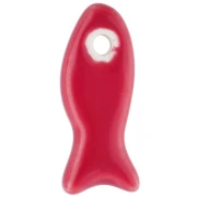 Pendentif poisson 25x10 mm en céramique - Rouge x1