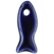 Pendentif poisson 25x10 mm en céramique - Bleu foncé x1