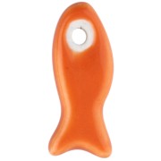 Pendentif poisson 25x10 mm en céramique - Orange x1