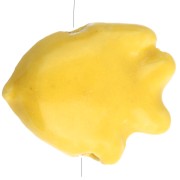 Perle poisson 17x20 mm en céramique - Jaune x1