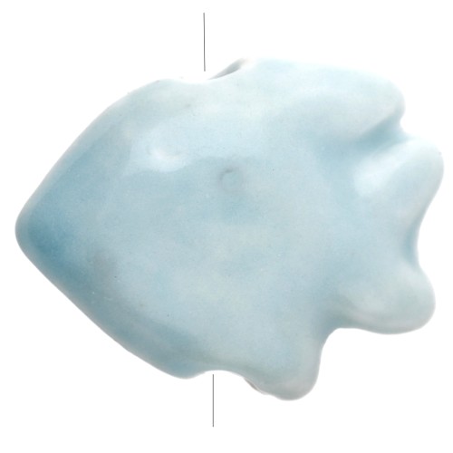 Perle poisson 17x20 mm en céramique - Bleu clair x1