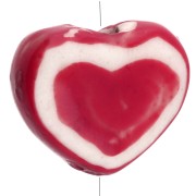 Coeur - Perle coeur 12x14 mm en céramique - Rouge x1 Perle coeur 12x14 mm en céramique - Rouge x1