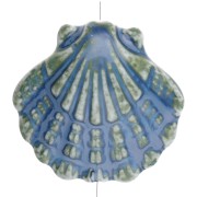 Vert Clair - Perle coquillage 26x27.5 mm en céramique - Bleu - Vert x1 Perle coquillage 26x27.5 mm en céramique - Bleu - Vert x1