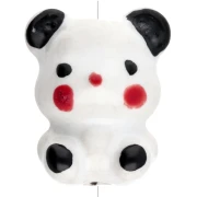 Perle ourson 19.5x16 mm en céramique - Blanc - Noir x1