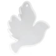Moule silicone pour réaliser un pendentif colombe 10x7.5cm - Transparent x1