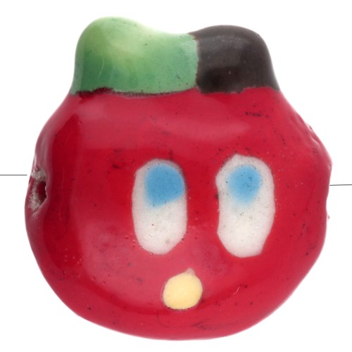 Perle pomme 17 mm en céramique - Rouge x1