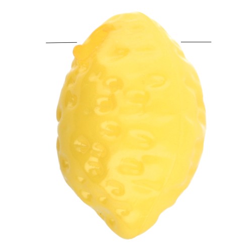 Perle citron 13x9 mm en acrylique opaque - Jaune x10