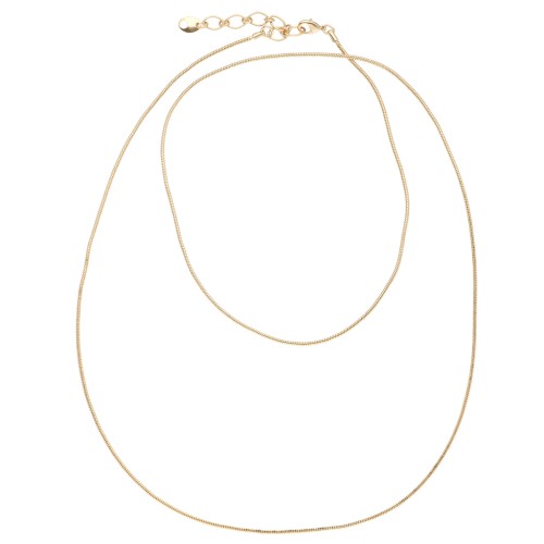 Sautoir maille serpentine 1.45 mm - Doré à l'or fin x76cm