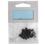 Yeux de sécurité en plastique - pour peluche et amigurumi - 6 mm - Noir x5 paires