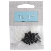 Yeux de sécurité en plastique - pour peluche et amigurumi - 6 mm - Noir x5 paires