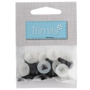 Yeux de sécurité en plastique - pour peluche et amigurumi - 9 mm - Noir x4 paires