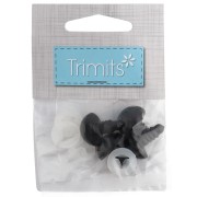 Yeux de sécurité en plastique - pour peluche et amigurumi - 15 mm - Noir x2 paires