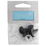 Yeux de sécurité en plastique - pour peluche et amigurumi - 15 mm - Noir x2 paires