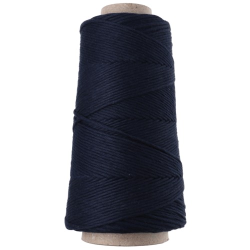 Bobine de cordon coton macramé Organic Cotton Détox XL peigné - Bleu Marine x200m