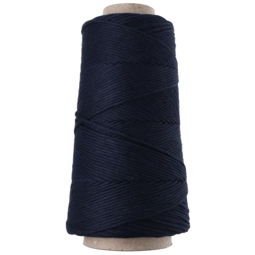 Bobine de cordon coton macramé Organic Cotton Détox XL peigné - Bleu Marine x200m