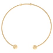 Bracelet jonc 63 mm avec boules - Acier inoxydable 304 Doré x1