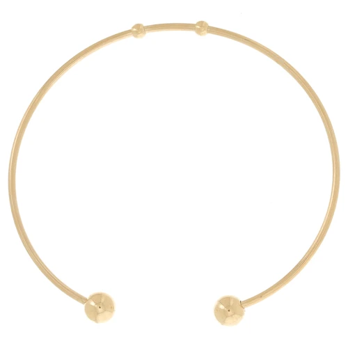 Petit bracelet jonc 61.5 mm avec boules - Acier inoxydable 304 Doré x1