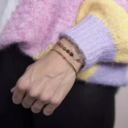 Bracelet jonc 63 mm avec boules - Acier inoxydable 304 Doré x1