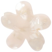 Pendentif fleur 32x30 mm en acétate - Marbré Ivoire - Beige foncé x1