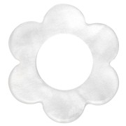 Pendentif fleur 14 mm en acétate - Blanc nacré x1