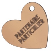 Pendentif coeur 39x45mm plexiglass effet miroir - Partenaire Particulier - Marron