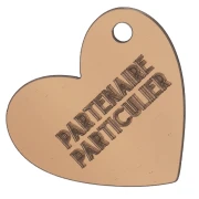 Pendentif coeur 39x45mm plexiglass effet miroir - Partenaire Particulier - Marron