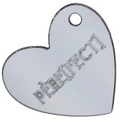 Pendentif coeur 39x45 mm plexiglass - effet miroir - Père[fect] - Gris x1