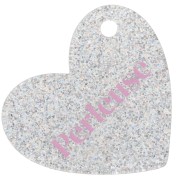 Pendentif coeur 39x45mm acrylique - Perleuse - Pailleté Argenté AB - Rose clair x1