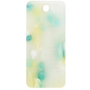 Pendentif rectangle 55x25 mm acrylique - Maison du bonheur - Terrazzo Vert - Blanc