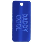 Pendentif rectangle 55x25 mm plexiglass - effet miroir - Daddy cool - Bleu foncé