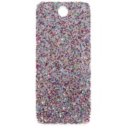 Pendentif rectangle 55x25mm acrylique - Les copines d'abord - Pailleté multicolore