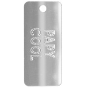 Pendentif rectangle 55x25 mm plexiglass - effet miroir - Papy cool - Argenté x1