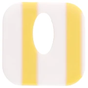 Pendentif carré évidé 21 mm en acétate - Rayés Blanc - Jaune x1